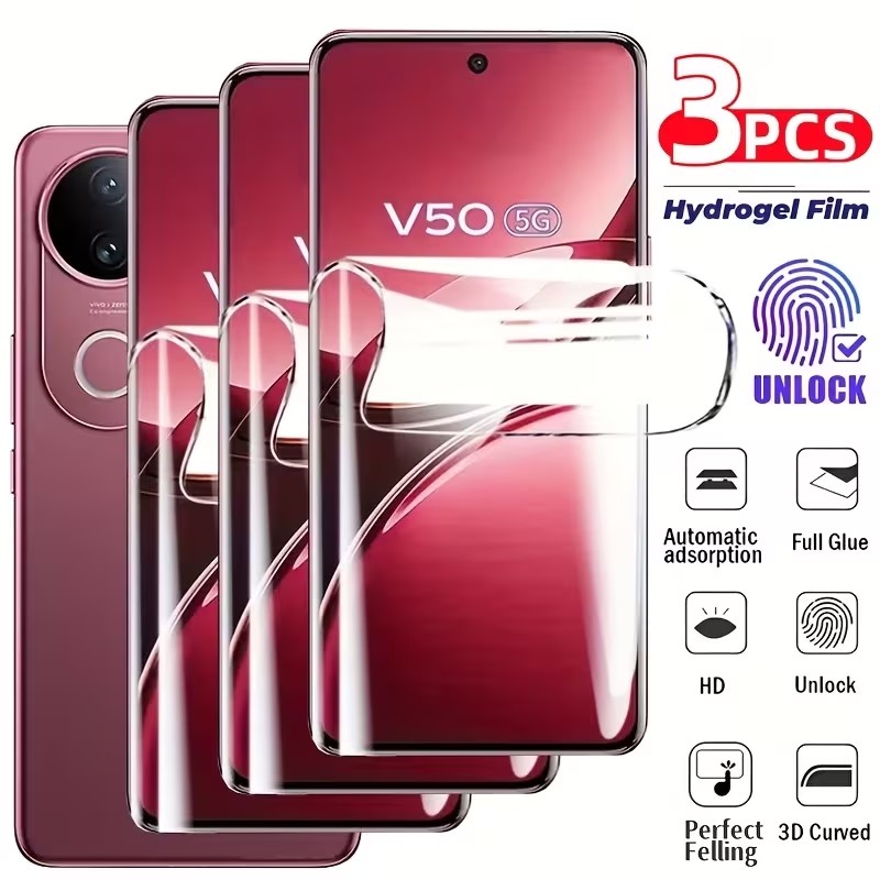 3 قطع من فيلم الهيدروجيل لحماي - مراجعة Vivo V40 وسعره